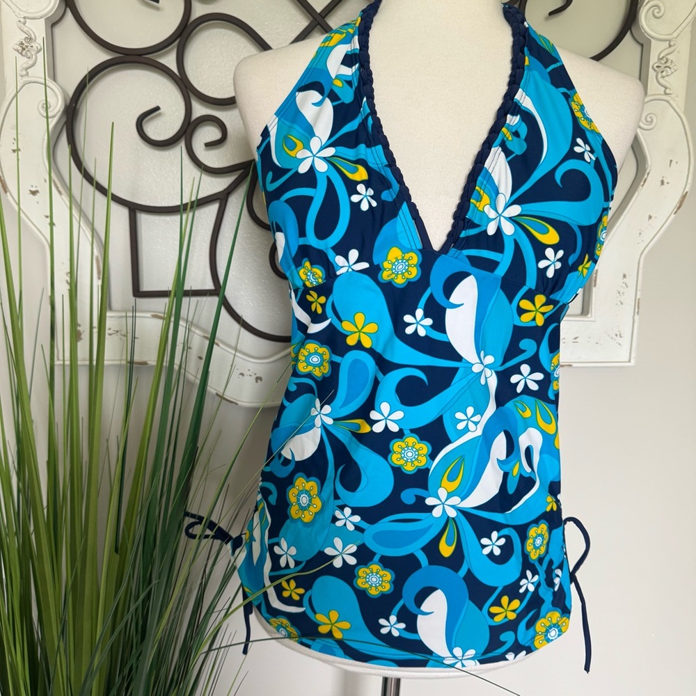 SUNSHINE ZONE Size Large Halter Tankini Swimsuit Top